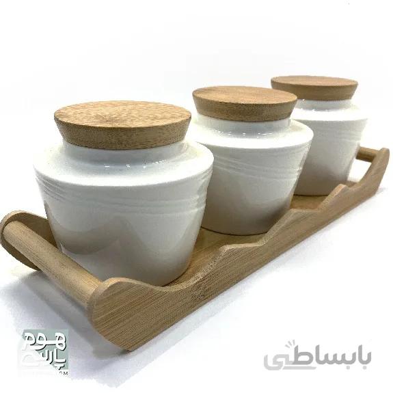 بانکه حبوبات سه عددی متوسط چوب سرامیک