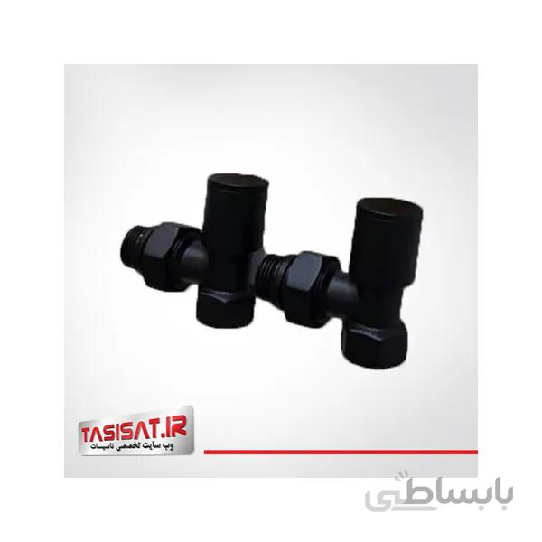 شیر رادیاتور دکوراتیو کروم مشکی ا و حوله خشک کن دکوراتیو با متریال کروم مشکی