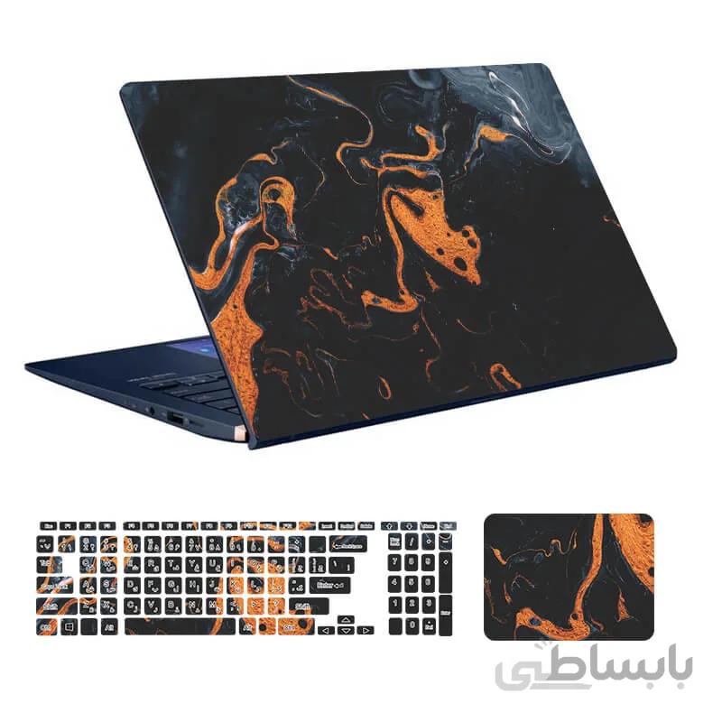 اسکین لپ تاپ طرح Marble کد ۶۷ به همراه استیکر کیبورد