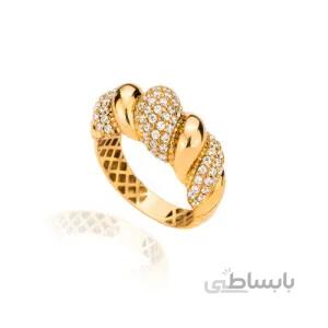 انگشتر طلا طرح کراسان نگین دار کد CR520