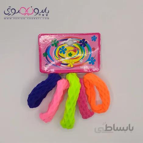 کش مو کارتی 5 تایی رنگی