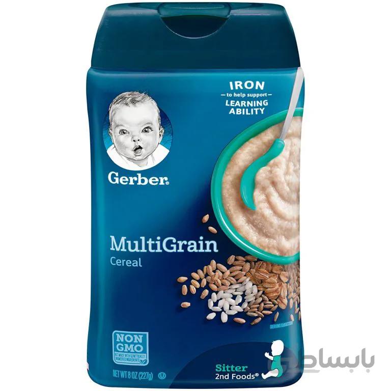 سرلاک گربربا طعم میکس غلات (مولتی گرین) وزن 227 گرم