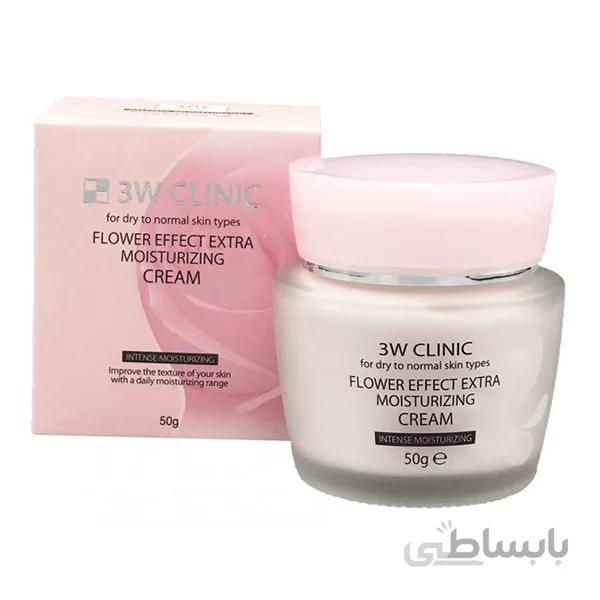 کرم آبرسان گل رز 3WCLINIC ا 3WCLINIC FLOWER MOISTURIZING CREAM