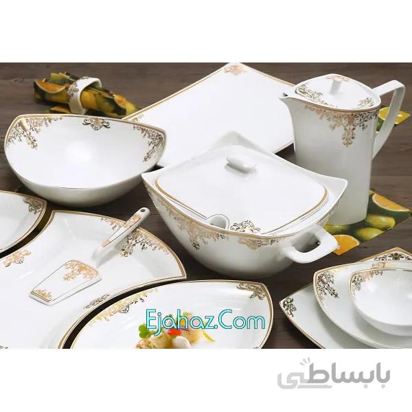 سرویس غذاخوری 12 نفره 105 پارچه چینی پردیس کاشان قالب پاریس آتریسا_ 156
