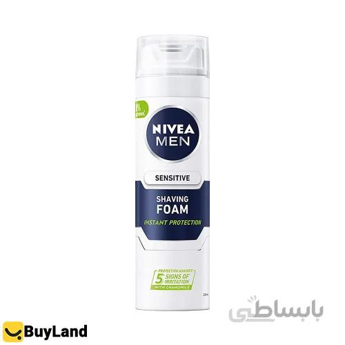 فوم اصلاح مردانه نیوآ برای پوست های حساس 200 میل ا Nivea Sensitive Shaving Foam 200ml کد 320071