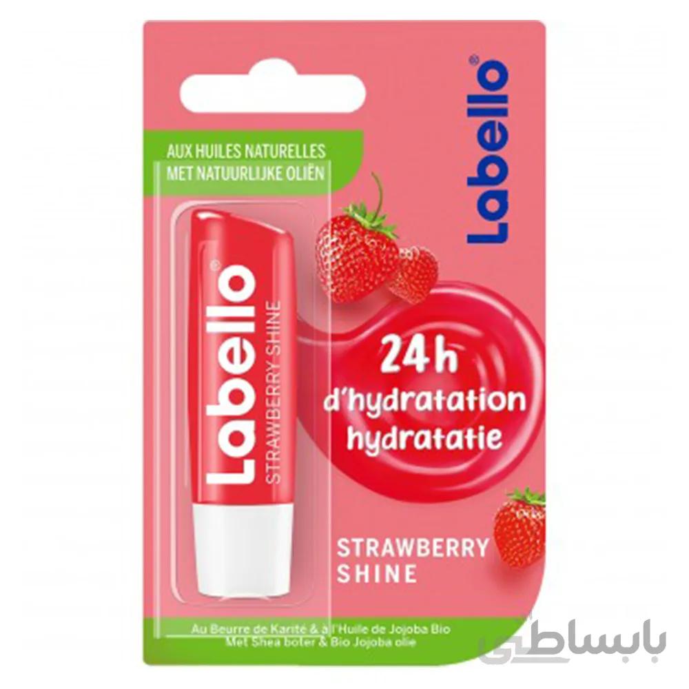 بالم لب لابلو با رایحه توت فرنگی حجم ۴.۸ گرم ا Labello Lip Care Strawberry Shine 4.8gr