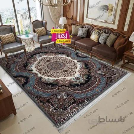 فرش ماشینی زمرد مشهد طرح 25014 کرم