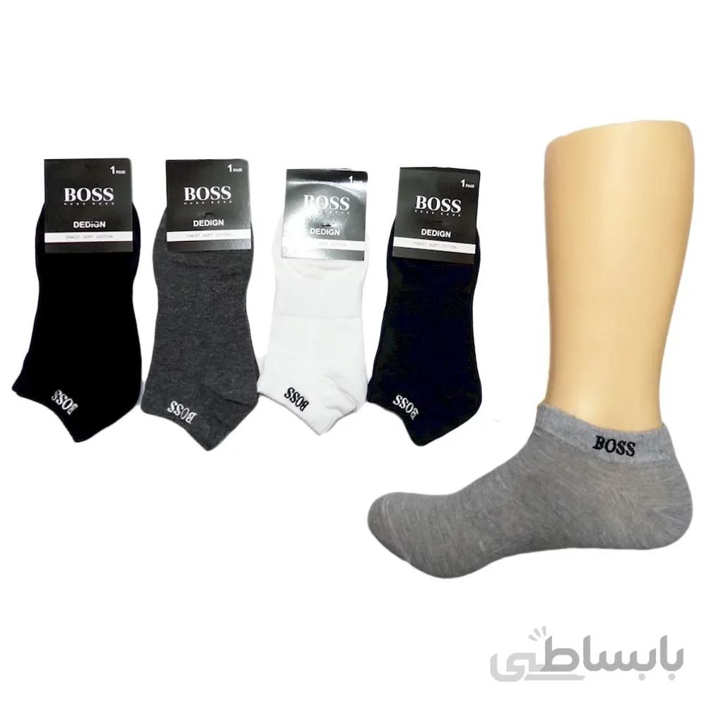 جوراب مچی زنانه Funny socks طرح گلدوزی Boss