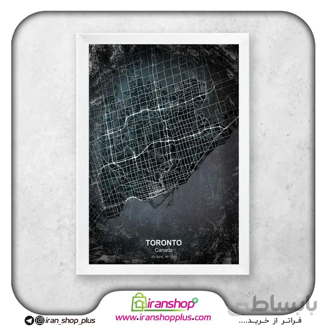 تابلو نقشه شهر تورنتو با تم Chalkboard