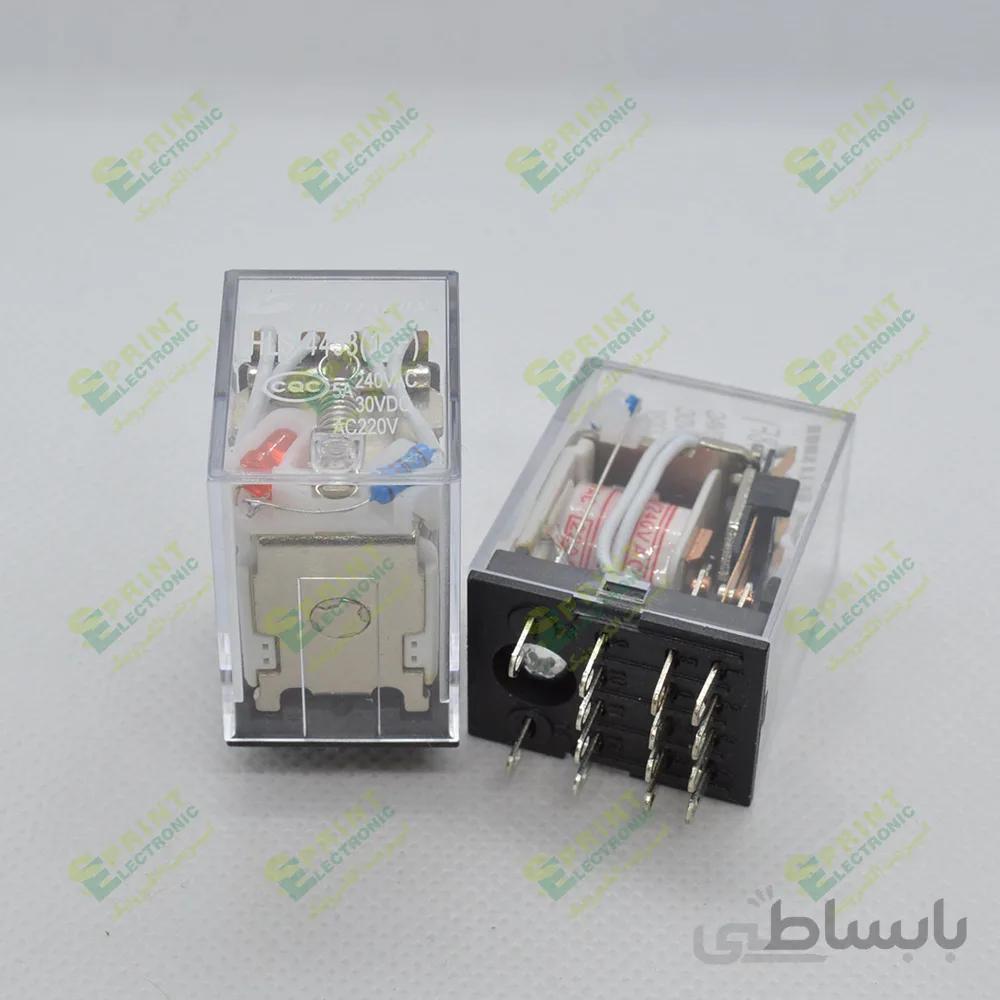 رله 220 ولت ایزومی پایه سوکتی 14 پایه 5 آمپر HLS-4453-220VAC