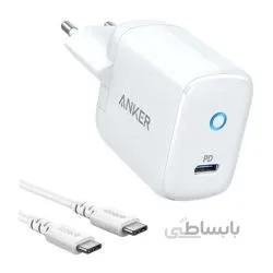 شارژر دیواری انکر مدل B2019 به همراه کابل تبدیل USB-C ا Anker PowerPort PD 1 with Charging Cable USB-C B2019