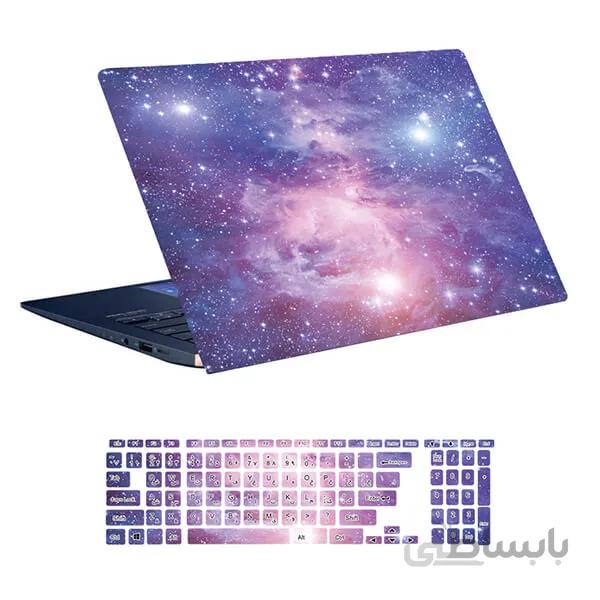 اسکین لپ تاپ طرح Space کد ۱۴۷ به همراه استیکر کیبورد