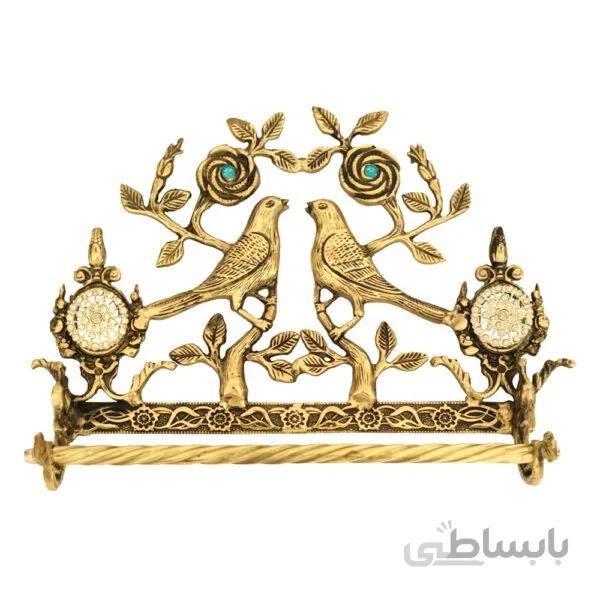 جا حوله ای برنزی طرح گل و بلبل کد ۲۳۷