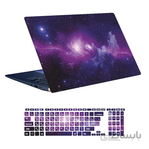 اسکین لپ تاپ طرح Space کد ۴۵ به همراه استیکر کیبورد