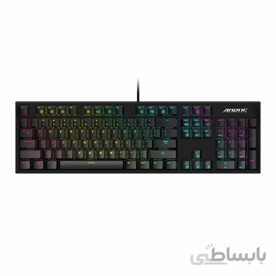 کیبورد گیمینگ گیگابایت AORUS K1 Red Switch RGB-Black ا Gigabyte AORUS K1 Red Switch RGB-Black Gaming KeyBoard