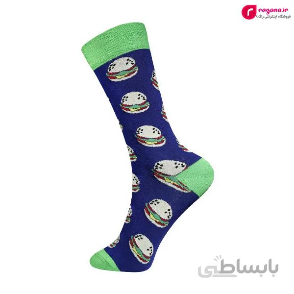 جوراب زنانه ساق بلند MOXIAO طرح همبرگر کد R215277
