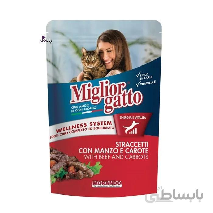 پوچ گربه میلیور گوشت و هویج