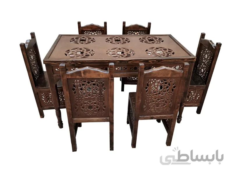 میز ناهارخوری و صندلی nasr6xn شش نفره