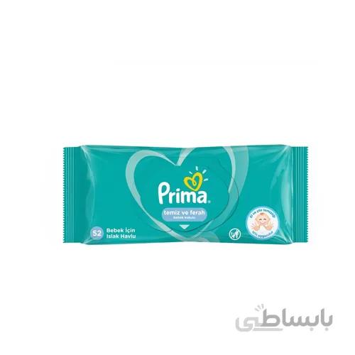 دستمال مرطوب پریما ضد حساسیت 52 تایی