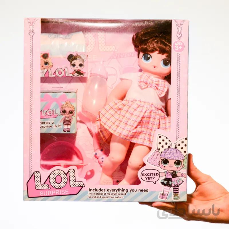 عروسک بیبی بورن ال او ال صورتی چهارخونه L.O.L Baby Born