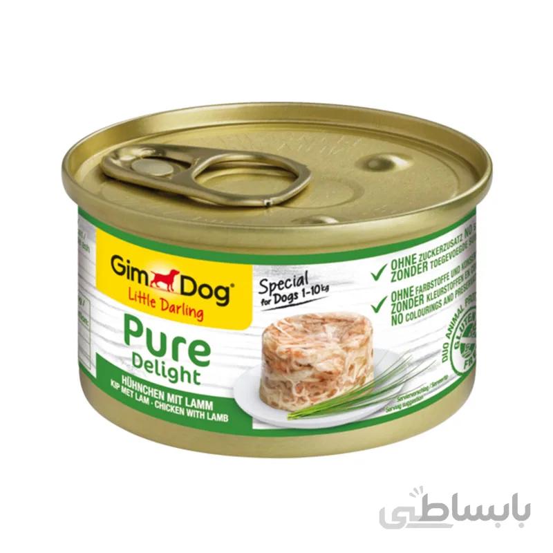 کنسرو سگ جیم داگ مدل(Little Darling Pure Delight) طعم مرغ با بره با وزن 85 گرم