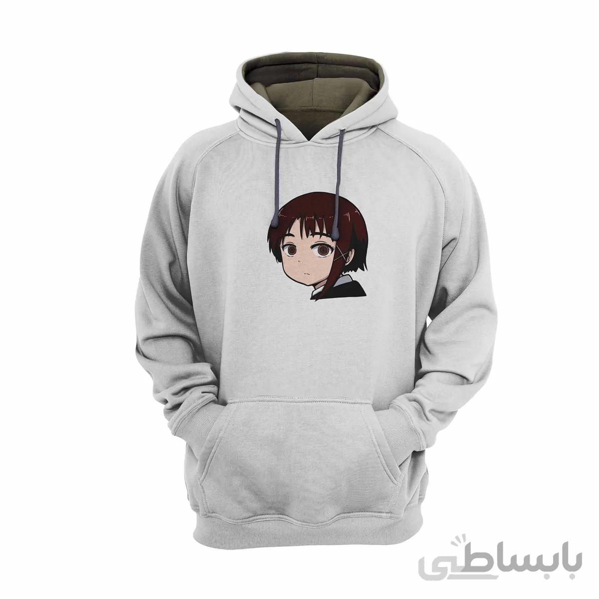 هودی سفید طرح انیمه تجربیات سریالی لین Serial Experiments Lain کد KCT10462 کد 284989