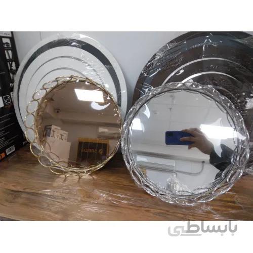 سینی آیینه دار گرد طلایی مدل circle 50