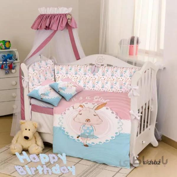 روتختی سه بعدی ساتن ابریشم ترک طرح عروسکی - کد F 2102