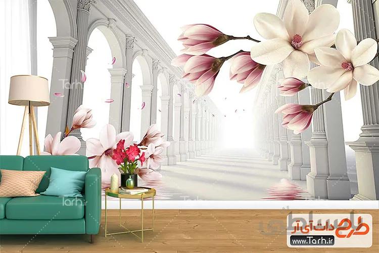 پوستر دیواری 3بعدی گل
