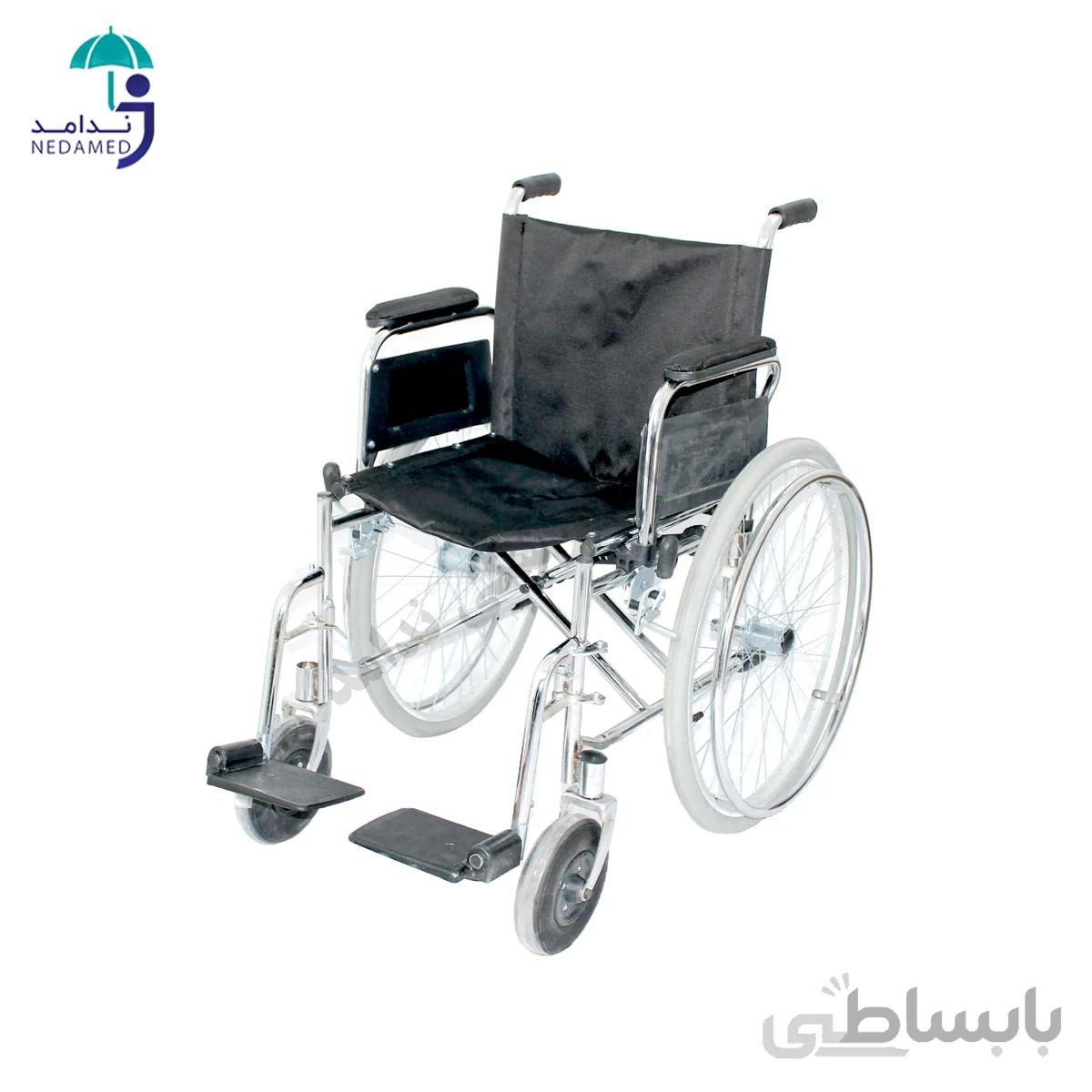 ویلچر تکنو مدل ارتوپدی چرخ جلو طرح بادی چرخ عقب بادی سیمی