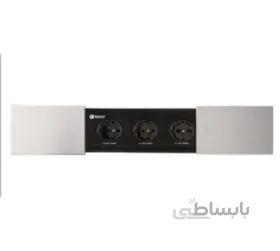 پریز برق کشویی دوطرفه مشکی سه سوکت برق N423