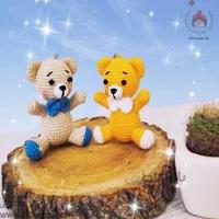 عروسک بافتنی آویز خرس پسر ( کد 90021 )