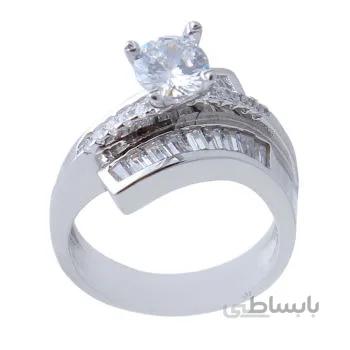 انگشتر نقره زنانه مدل تک نگین کد awr_683