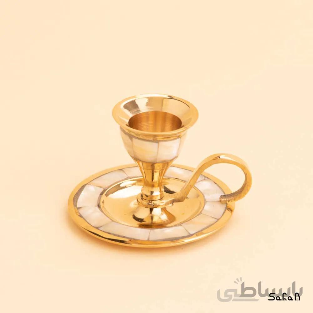 شمعدان انگشتی برنجی صدفی مدل دایره