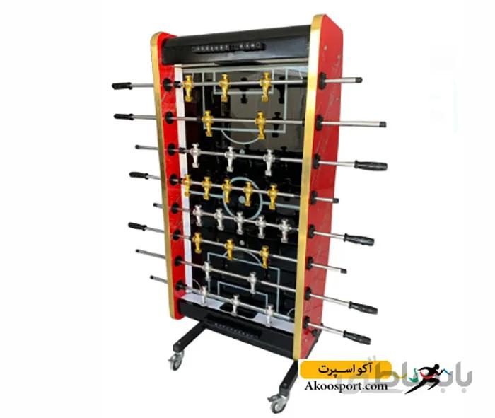 فوتبالدستی کف شیشه کله فلزی کلاسیک مدل f119 پایه تاشو قرمز طرحدار