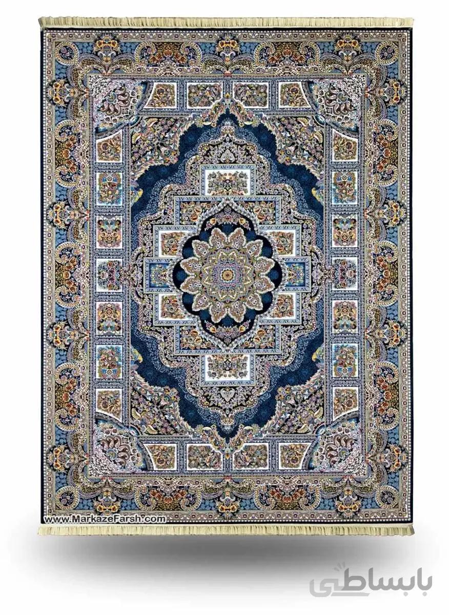 فرش طرح حوض نقره سرمه ای 700 شانه