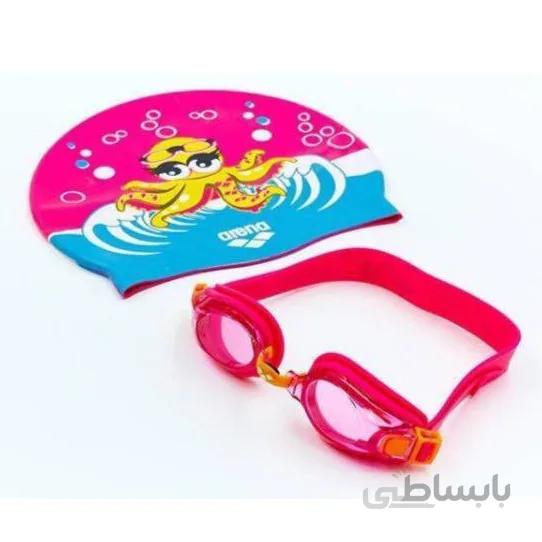ست کلاه و عینک شنا ارنا مدل هشت پا ا Kid's Water Tribe Swimming Cap and Goggles Set