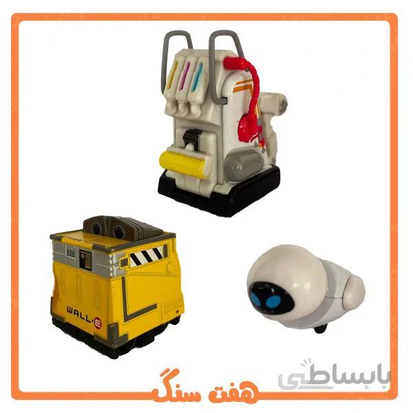 فیگور وال ای WALL-E و ایوا EVA و وی ان گو VN-GO مجموعه 3 عددی فلزی اورجینال