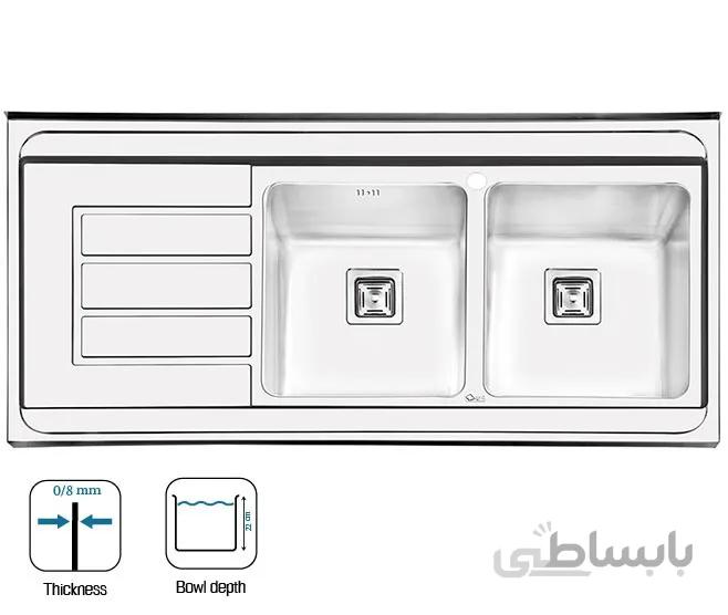 سینک روکار ایلیا استیل 1062