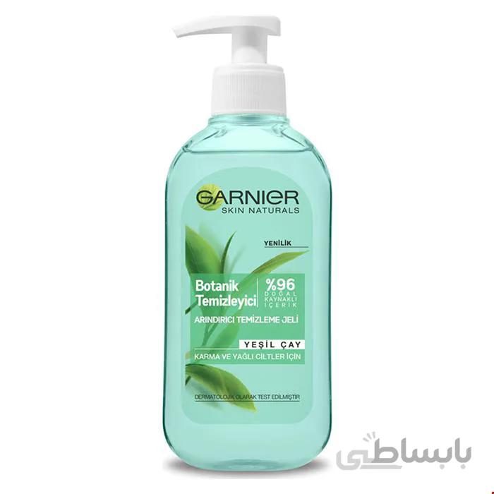 ژل شستشوی صورت گارنیر مدل Green Tea مناسب پوست چرب 200 میلی لیتر ا Garnier Botanical Gel Wash With Green Tea Leaves