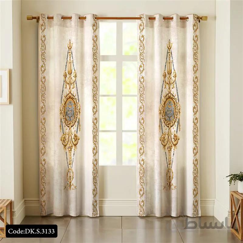 پرده پانچی (هازان و مخمل) کد DK.S.3133 طرح اسپرت آویز