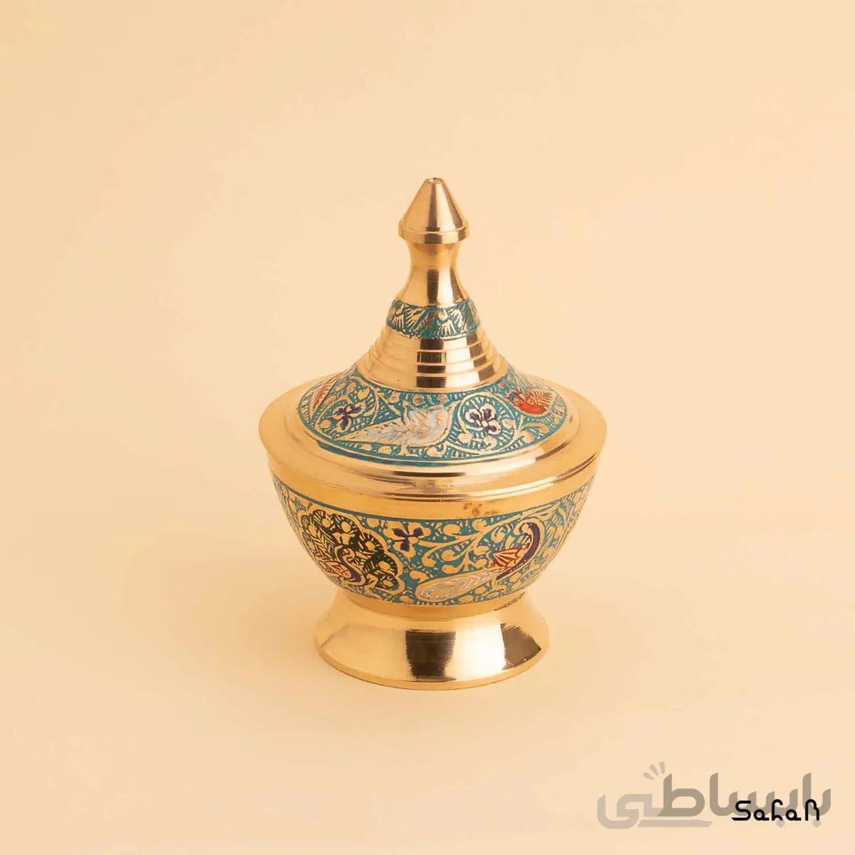 قندان برنجی میناکاری مدل نارین