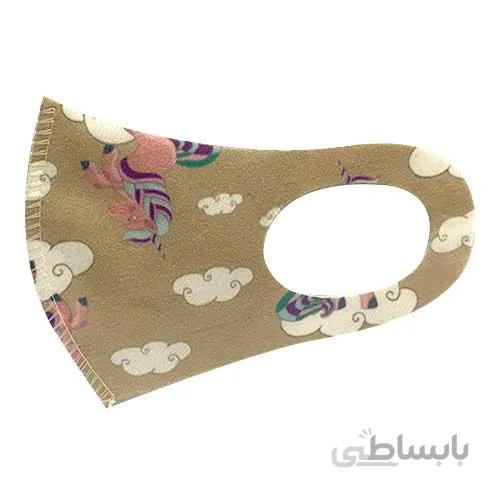ماسک لیزری غواصی بچگانه طرح یونیکورن رنگ کرم کد 014 ا Children Mask Code014