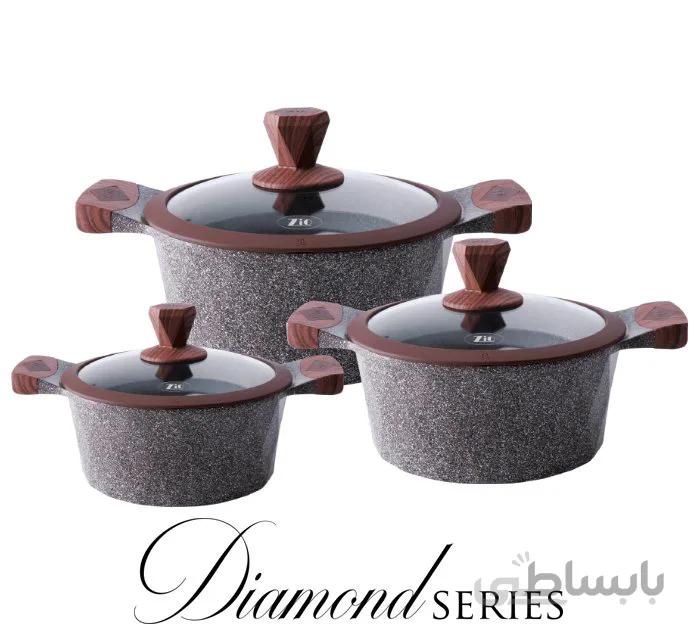 سرویس قابلمه گرانیتی 10پارچه زیوZio مدل Z 7670طرح الماس Diamond