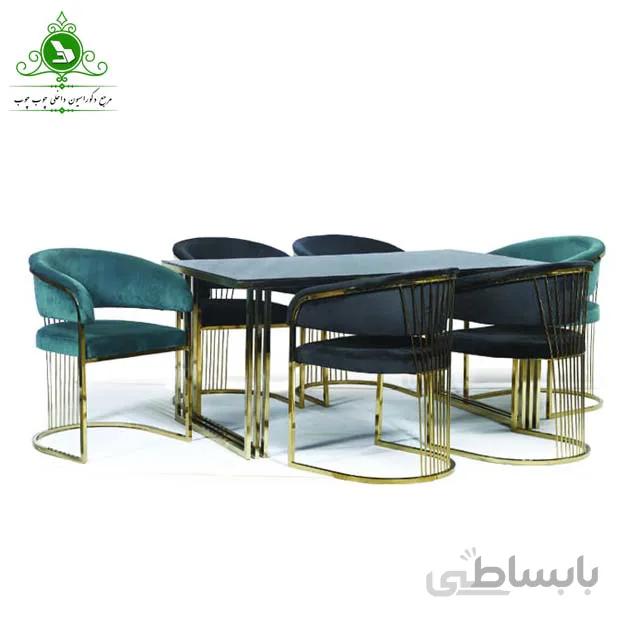 میز و صندلی ناهارخوری شش نفره مدل طاووسی