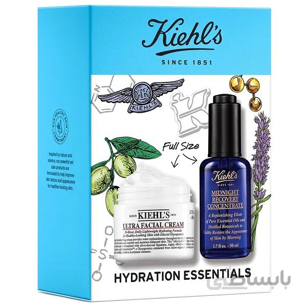 ست آبرسان قوی کیلز KIEHLS Hydration Essentials | سرم کنسانتره بازسازی شبانه + آبرسان Ultra Facial Cream ا Kiehl’s Hydrating Essentials Set