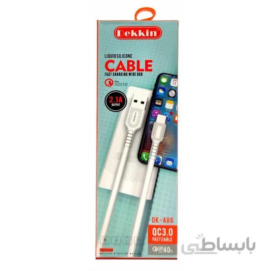 کابل فست شارژ و دیتا Type-C مدل DEKKIN DK-A86