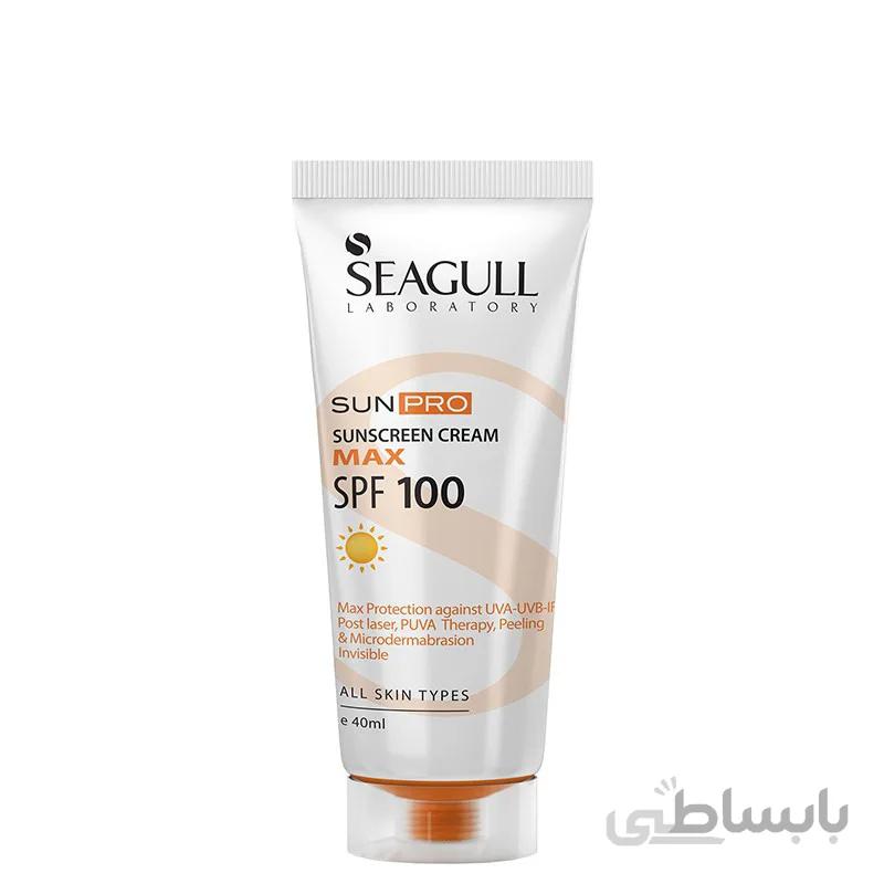 کرم ضد آفتاب قوی بی رنگ سی گل با SPF 100 حجم 40 میل