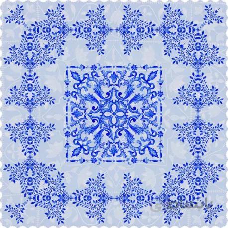 رومیزی مخمل مربع مهر هندی