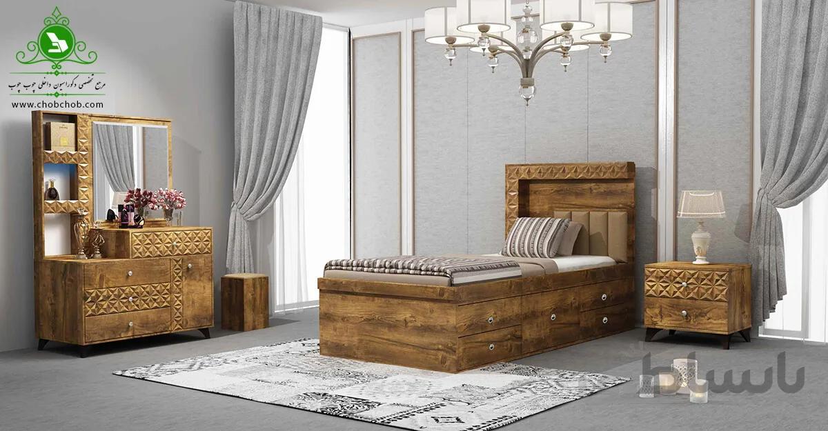 تخت خواب یک نفره مدل پارما